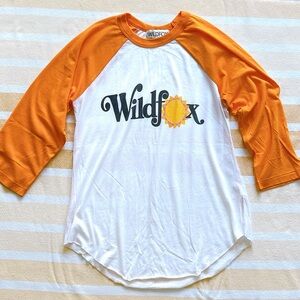 NWOT🌟Wildfox x Revolve Limited Edition Graphic Raglan Ringer Tee XS 3/4 Sleeve